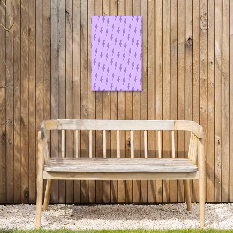 Bliksem - Paars - Lila Tuinposter op houten frame 2 cm dik klein 841 -sfeer4