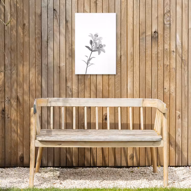 Lelies - Elegant - Zwart - Wit Tuinposter op houten frame 2 cm dik klein -sfeer4