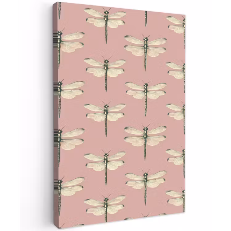 Lillibellen - Patroon - Roze Tuinposter op houten frame 2 cm dik klein 841 -3d