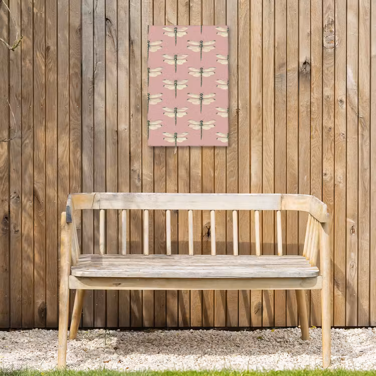 Lillibellen - Patroon - Roze Tuinposter op houten frame 2 cm dik klein 841 -sfeer4