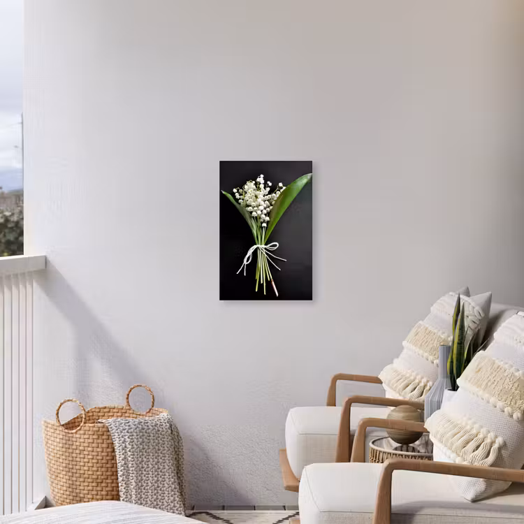 Lelietjes van dalen - Bloemen - Stilleven - Flora Tuinposter op houten frame 2 cm dik klein -sfeer1