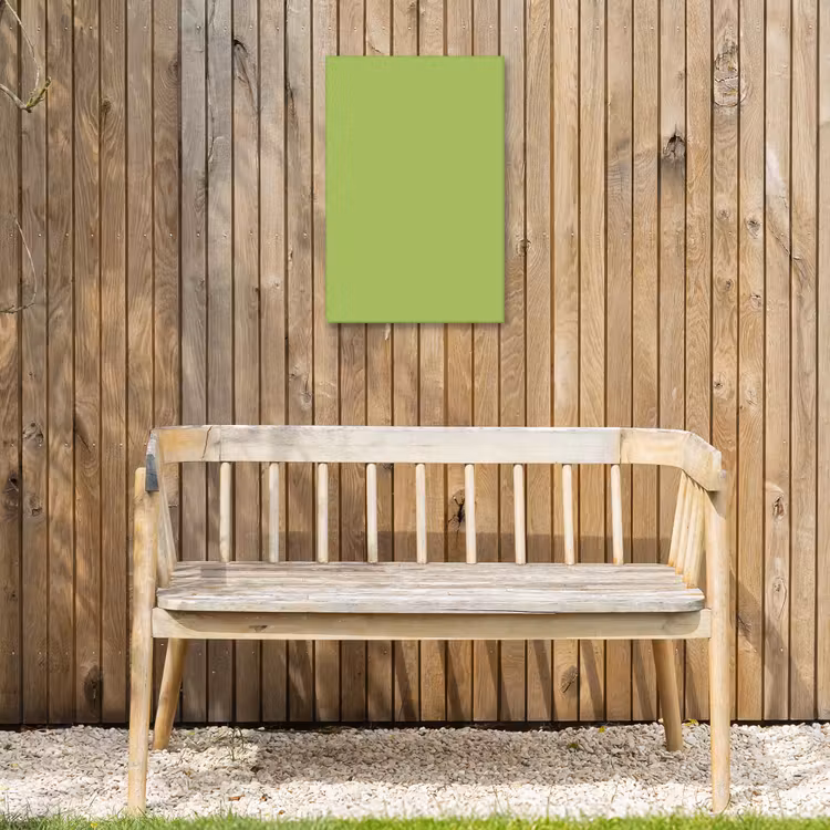 Lime - Glow - Groen Tuinposter op houten frame 2 cm dik klein 841 -sfeer4