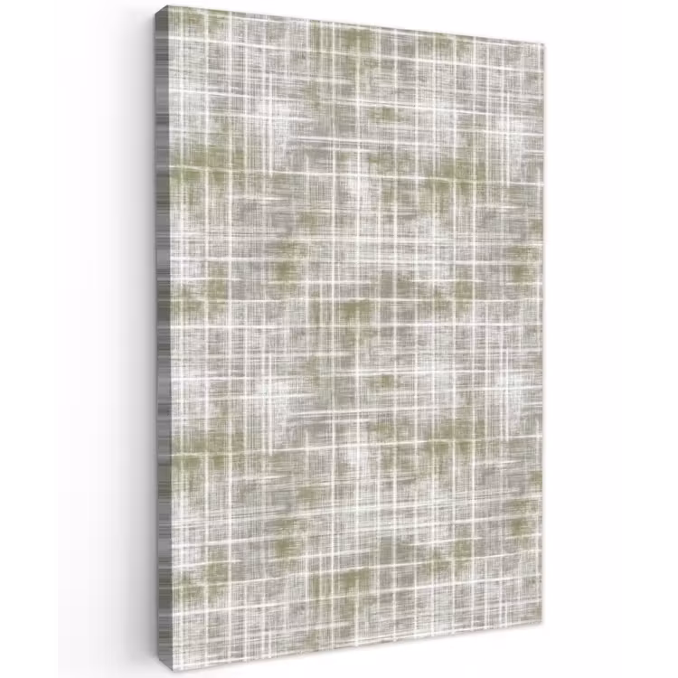 Linnen - Patroon - Groen Tuinposter op houten frame 2 cm dik klein 841 -3d