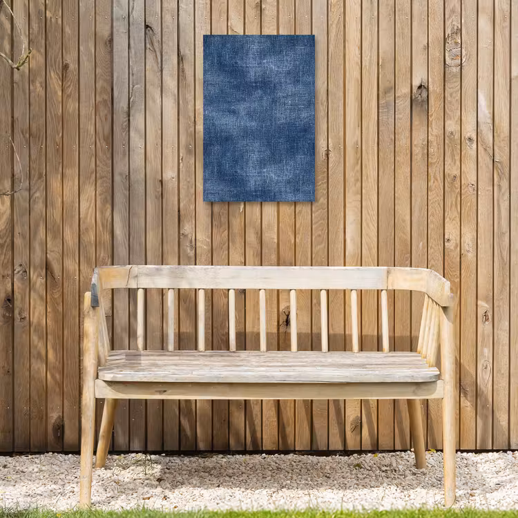 Linnen - Textuur - Patroon - Denim - Rustiek Tuinposter op houten frame 2 cm dik klein 841 -sfeer4