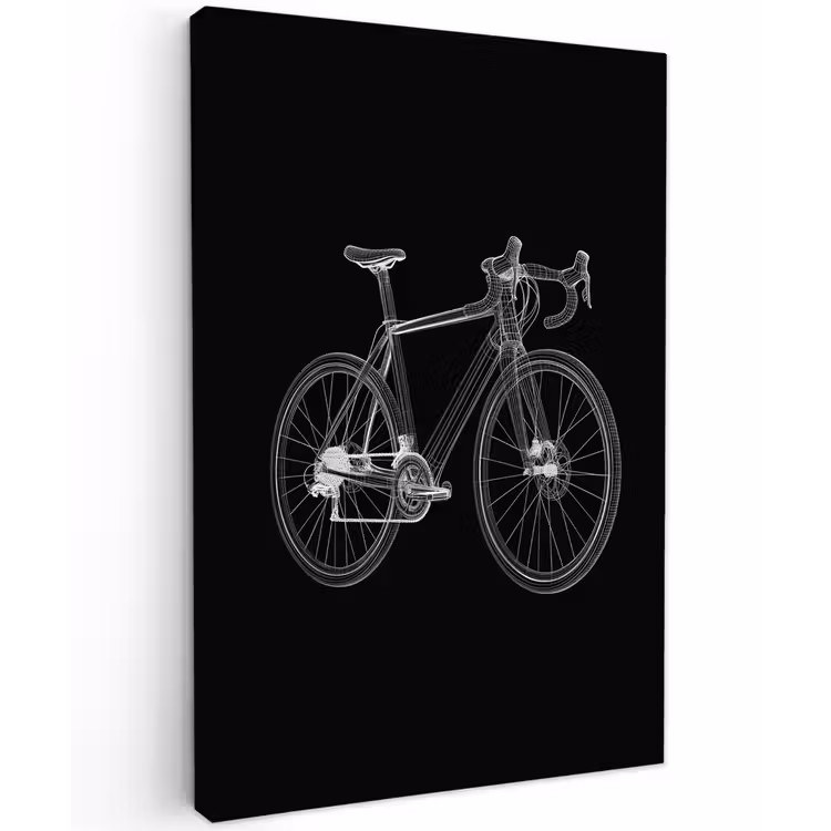 Lijnen - Illustratie - Wit Tuinposter op houten frame 2 cm dik klein -3d