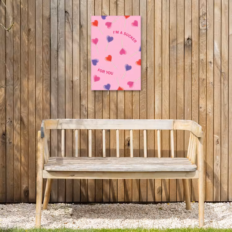 Lolly - Valentijn - Illustratie - Snoep Tuinposter op houten frame 2 cm dik klein -sfeer4
