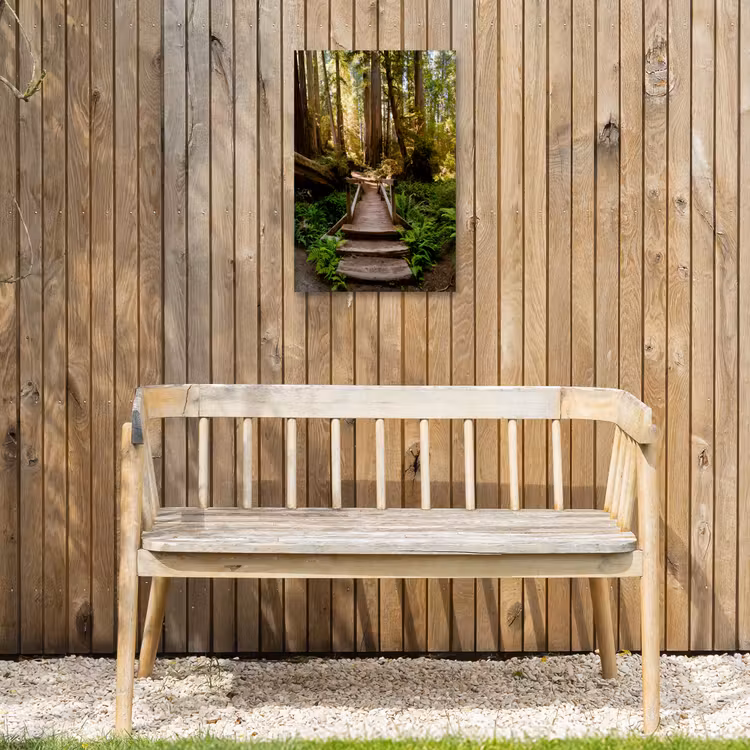 Verloren Brug in het Woud Tuinposter op houten frame 2 cm dik klein -sfeer4
