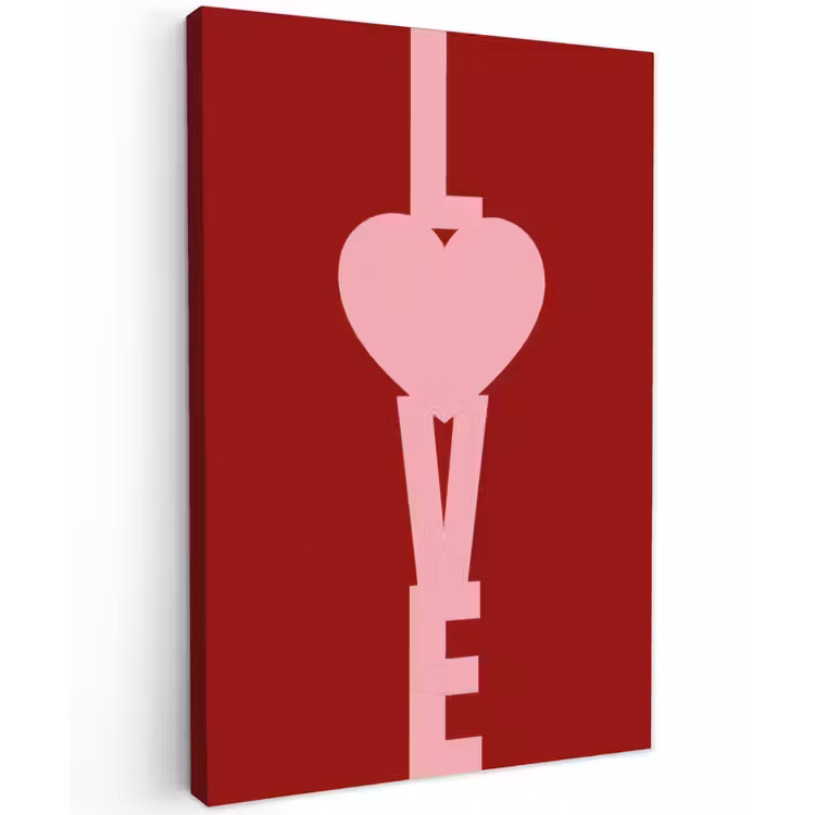 Love - Hart - Rood Tuinposter op houten frame 2 cm dik klein -3d