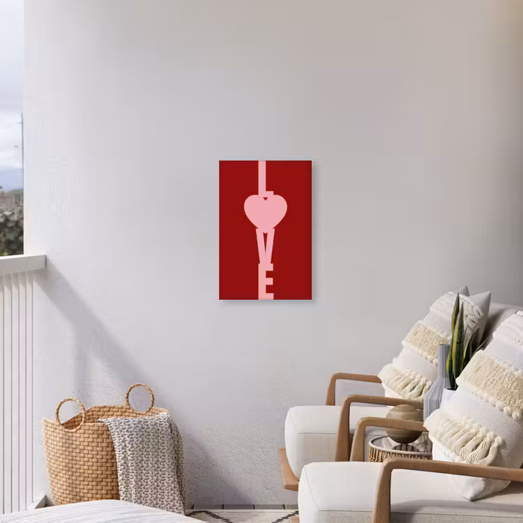 Love - Hart - Rood Tuinposter op houten frame 2 cm dik klein -sfeer1