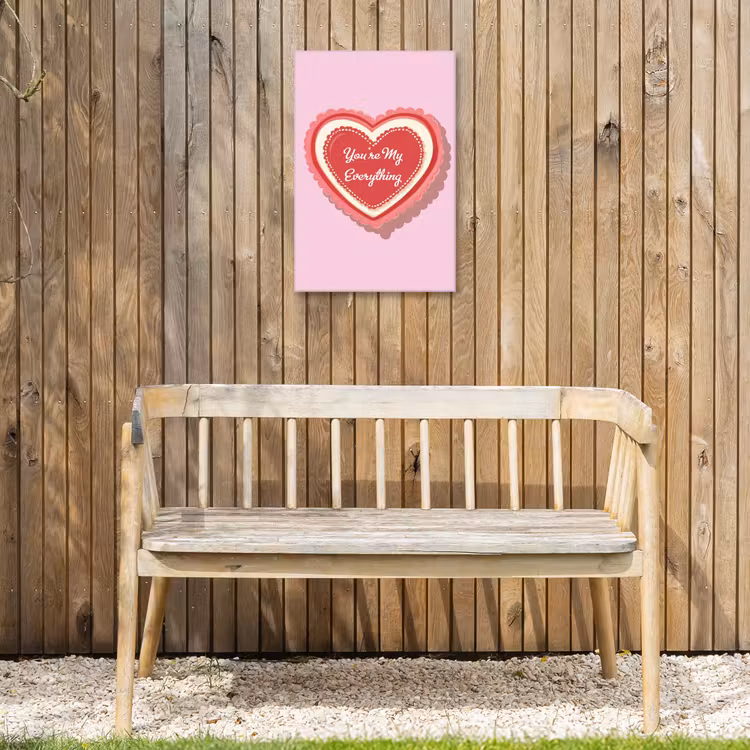 Liefde - Hart - Valentijn Tuinposter op houten frame 2 cm dik klein -sfeer4