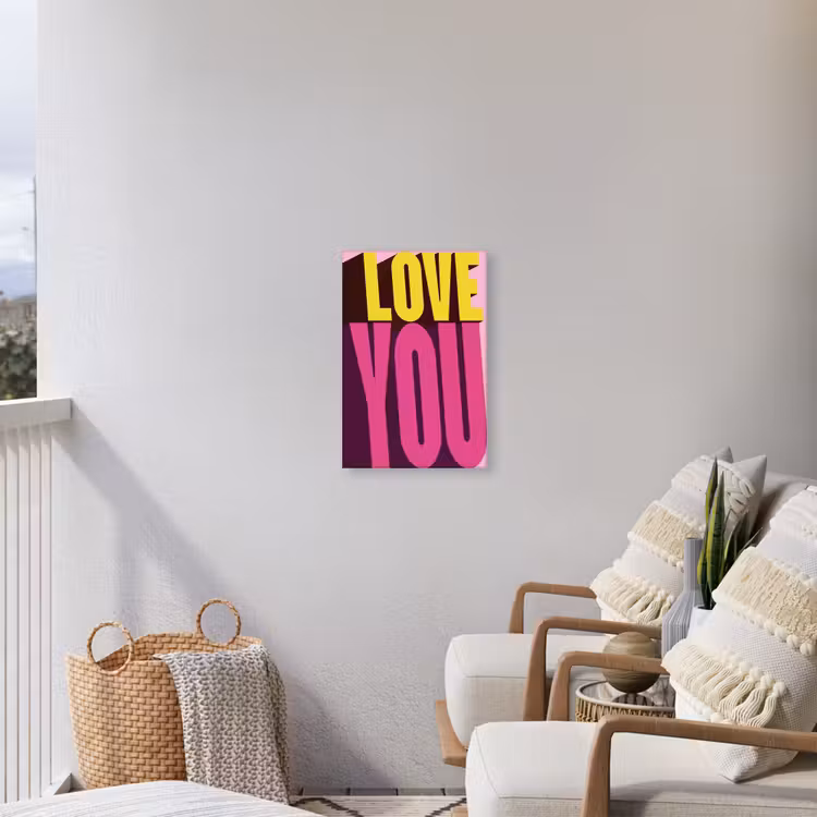 Love - Tekst - Roze - Valentijn Tuinposter op houten frame 2 cm dik klein -sfeer1