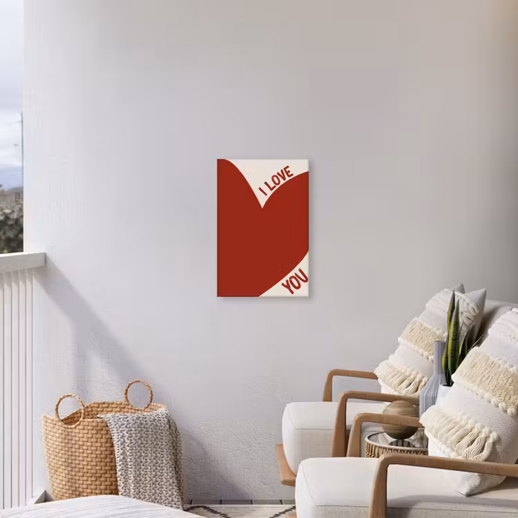 Loveyou - Rood - Hart Tuinposter op houten frame 2 cm dik klein -sfeer1