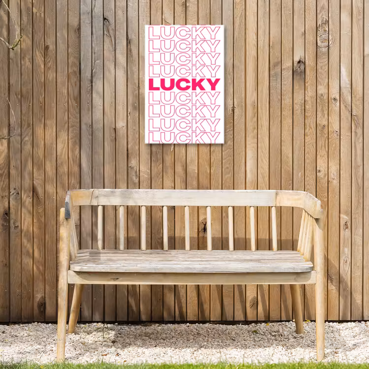 Lucky - Roze - Patroon Tuinposter op houten frame 2 cm dik klein -sfeer4