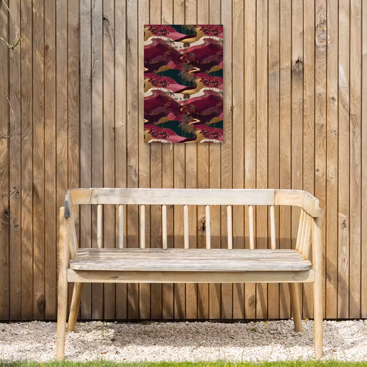 Magisch - Palmbomen - Goud Tuinposter op houten frame 2 cm dik klein 841 -sfeer4