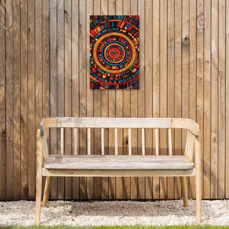 Mandala - Cirkels - Patronen Tuinposter op houten frame 2 cm dik klein -sfeer4