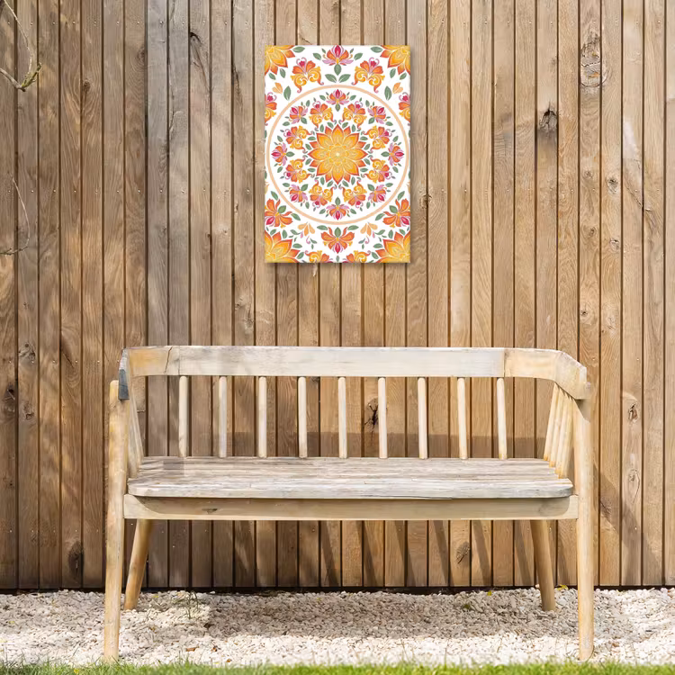 Mandala - Bloemen - Decoratie - Kleurrijk - Abstract Tuinposter op houten frame 2 cm dik klein -sfeer4