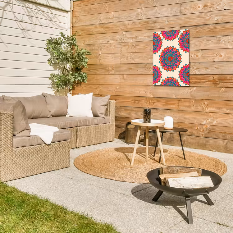 Mandala - Patroon - Abstract - Kleurrijk - Modern Tuinposter op houten frame 2 cm dik klein -sfeer2