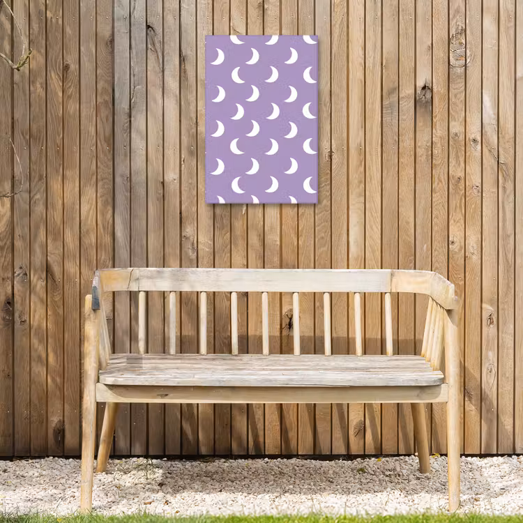 Manen - Patroon - Paars Tuinposter op houten frame 2 cm dik klein 841 -sfeer4