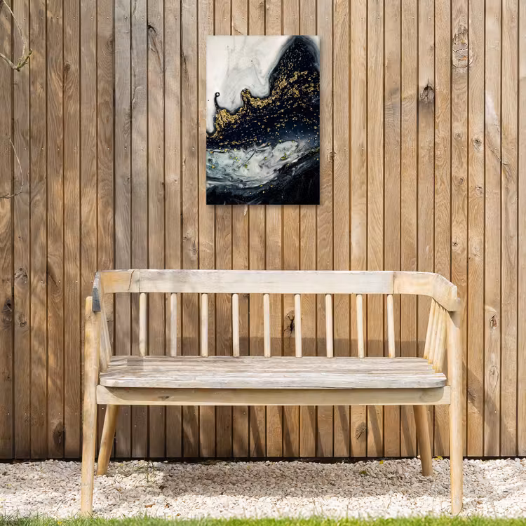 Marmer - Abstract - Goud - Luxe Tuinposter op houten frame 2 cm dik klein -sfeer4