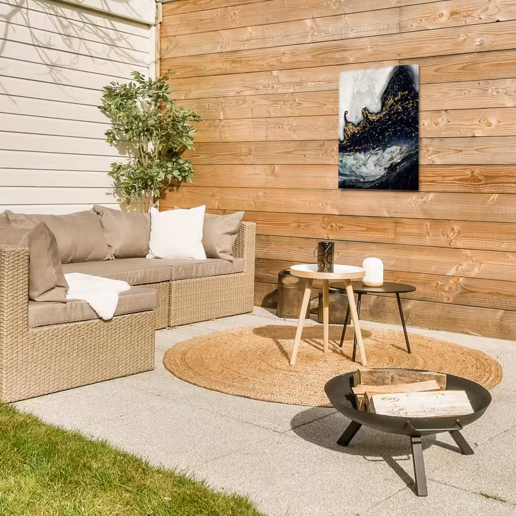 Marmer - Abstract - Goud - Luxe Tuinposter op houten frame 2 cm dik klein -sfeer2
