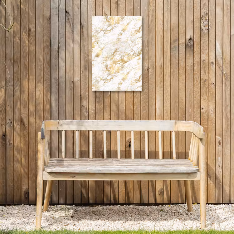 Marmer - Goud - Structuur Tuinposter op houten frame 2 cm dik klein 841 -sfeer4