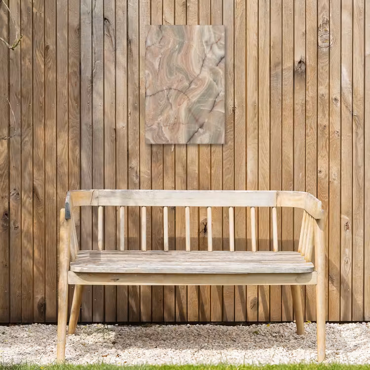 Marmer - Patroon - Abstract - Beige - Groen Tuinposter op houten frame 2 cm dik klein -sfeer4