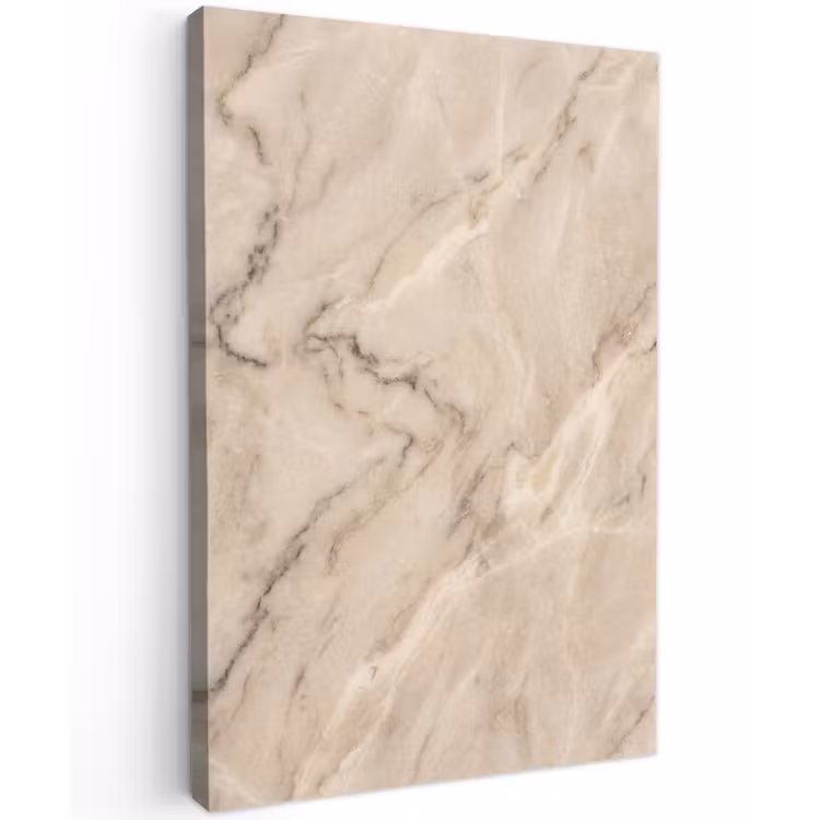 Marmer - Patroon - Abstract - Modern - Beige Tuinposter op houten frame 2 cm dik klein -3d