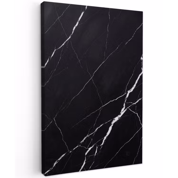Marmer - Patroon - Abstract - Modern - Zwart Tuinposter op houten frame 2 cm dik klein -3d