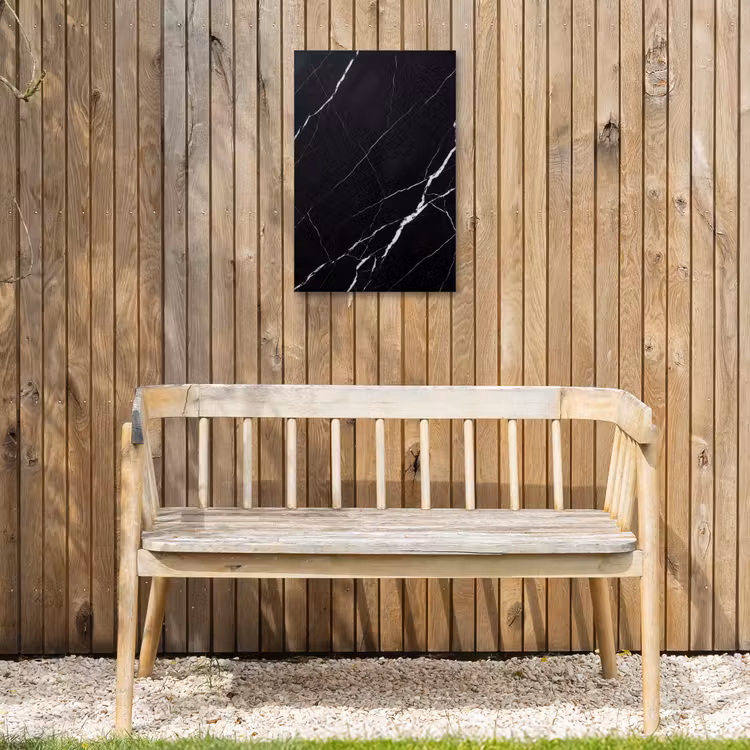 Marmer - Patroon - Abstract - Modern - Zwart Tuinposter op houten frame 2 cm dik klein -sfeer4