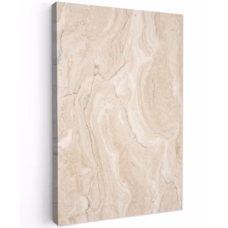 Marmer - Patroon - Beige - Steen - Abstract Tuinposter op houten frame 2 cm dik klein -3d