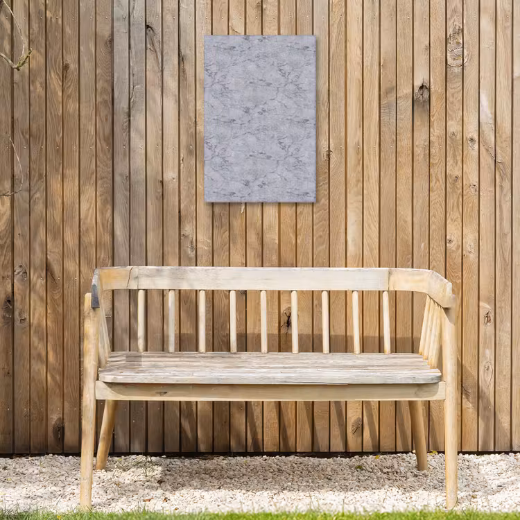 Marmerplaat - Patroon - Grijs Tuinposter op houten frame 2 cm dik klein 841 -sfeer4