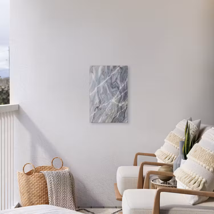 Marmer - Ader - Patroon - Abstract - Grijs Tuinposter op houten frame 2 cm dik klein -sfeer1