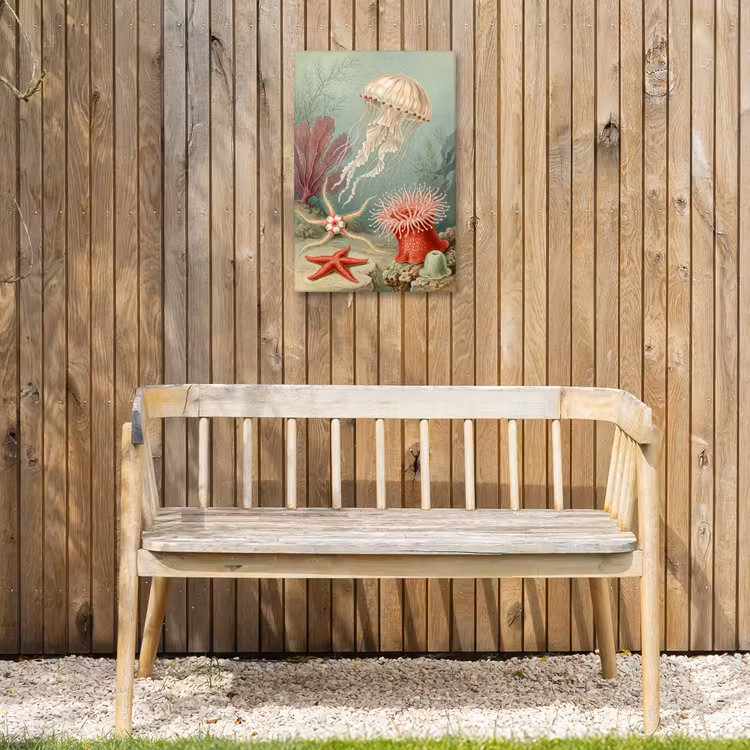Zeeleven - Kwal - Onderwater - Illustratie - Beige Tuinposter op houten frame 2 cm dik klein -sfeer4