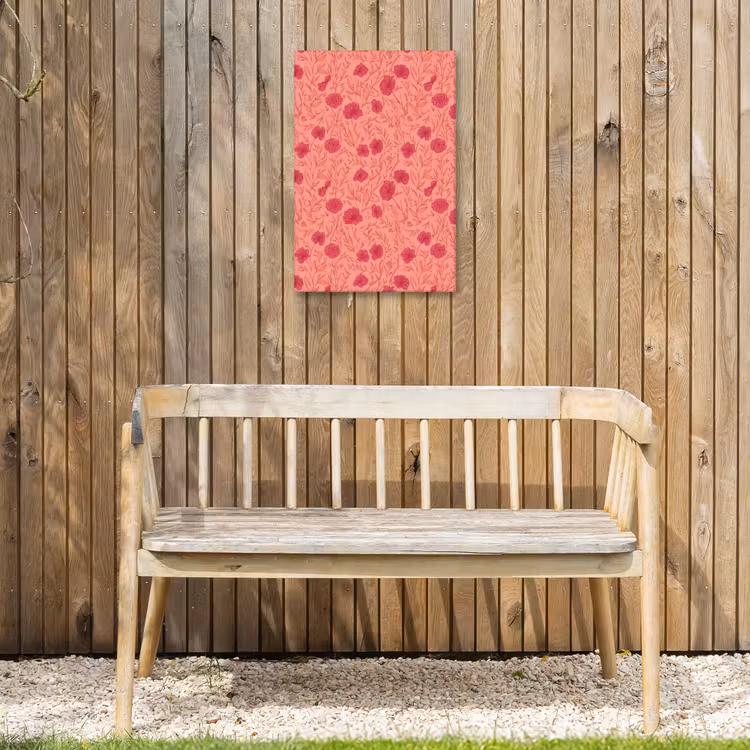 Weidebloemen - Romantisch - Roze Tuinposter op houten frame 2 cm dik klein 841 -sfeer4