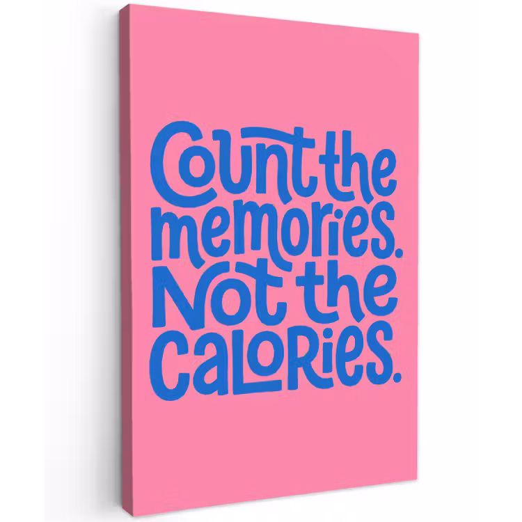 Memories - Roze - Blauw - Quote Tuinposter op houten frame 2 cm dik klein -3d