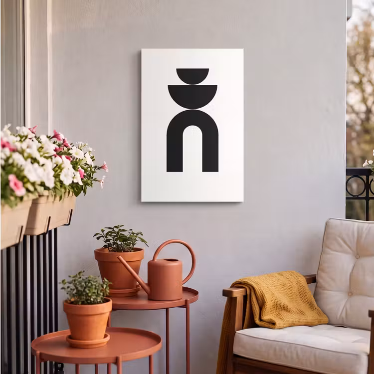 Outdoor Canvas Print - Minimalist - Art - White - Minimalistisch - Kunst - Wit Tuinposter op houten frame 2 cm dik klein