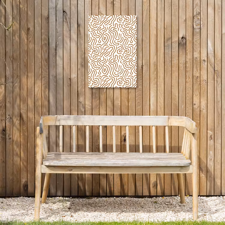 Minimalistisch - Patroon - Terracotta Tuinposter op houten frame 2 cm dik klein 841 -sfeer4