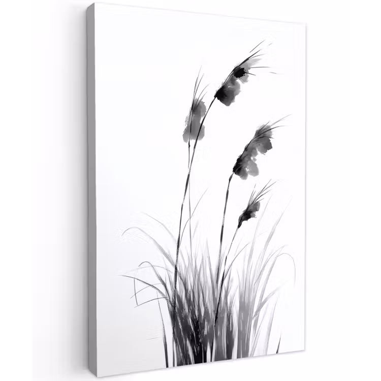 Minimalistisch - Stelen - Wit Tuinposter op houten frame 2 cm dik klein -3d