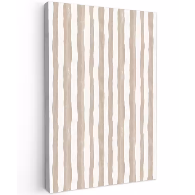 Minimalistisch - Strepen - Beige Tuinposter op houten frame 2 cm dik klein 841 -3d
