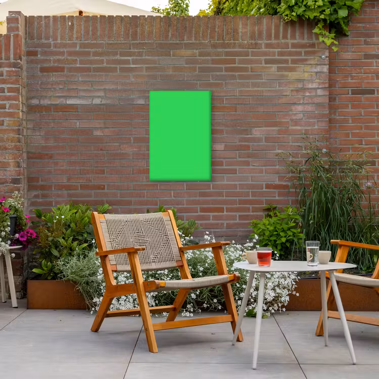 Mint - Green - Groen Tuinposter op houten frame 2 cm dik klein 841 -sfeer3