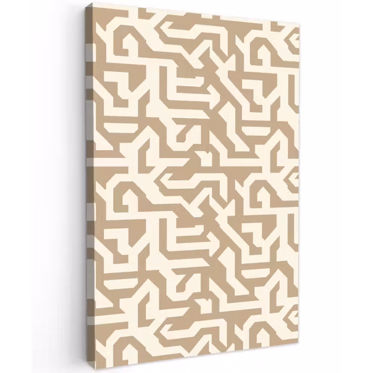 Modern - Abstract - Beige Tuinposter op houten frame 2 cm dik klein 841 -3d