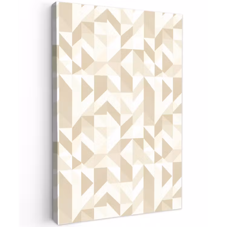 Modern - Abstract - Beige Tuinposter op houten frame 2 cm dik klein 841 -3d
