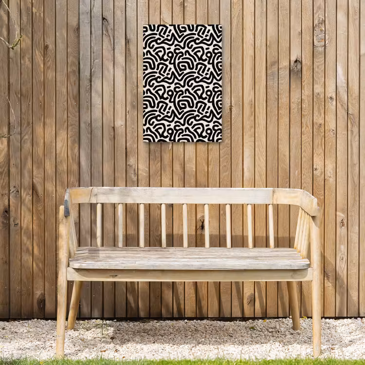 Modern - Abstract - Zwart Tuinposter op houten frame 2 cm dik klein 841 -sfeer4