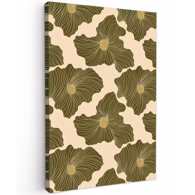 Modern - Abstract - Groen Tuinposter op houten frame 2 cm dik klein 841 -3d