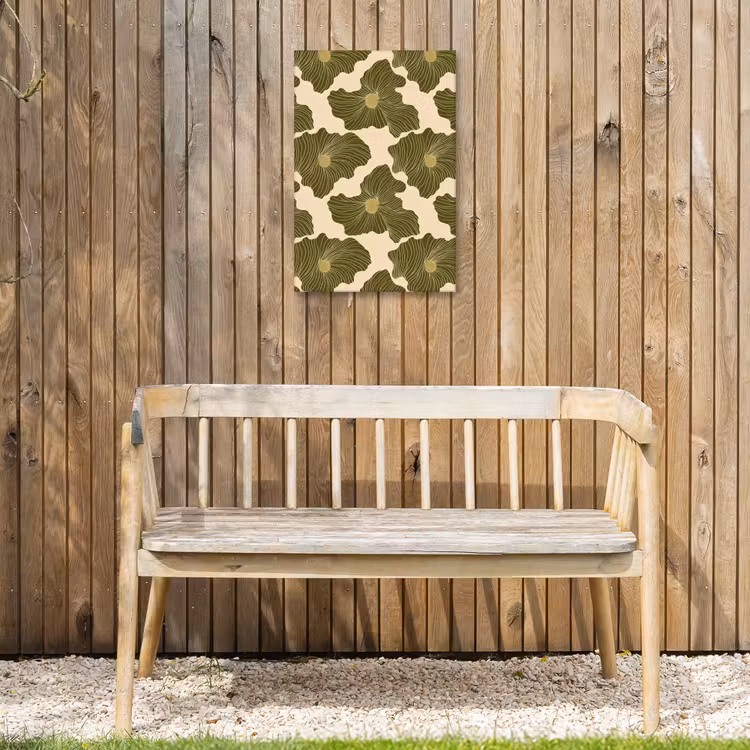 Modern - Abstract - Groen Tuinposter op houten frame 2 cm dik klein 841 -sfeer4