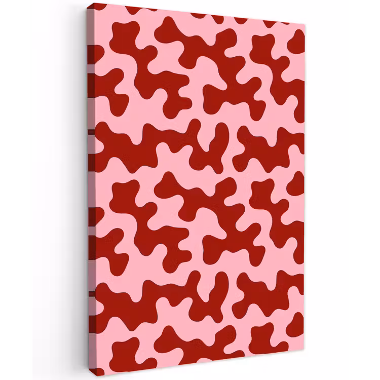 Modern - Abstract - Rood Tuinposter op houten frame 2 cm dik klein 841 -3d