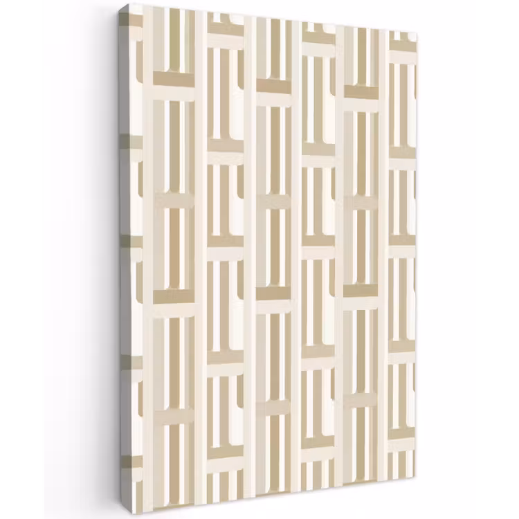 Modern - Geometrisch - Beige Tuinposter op houten frame 2 cm dik klein 841 -3d