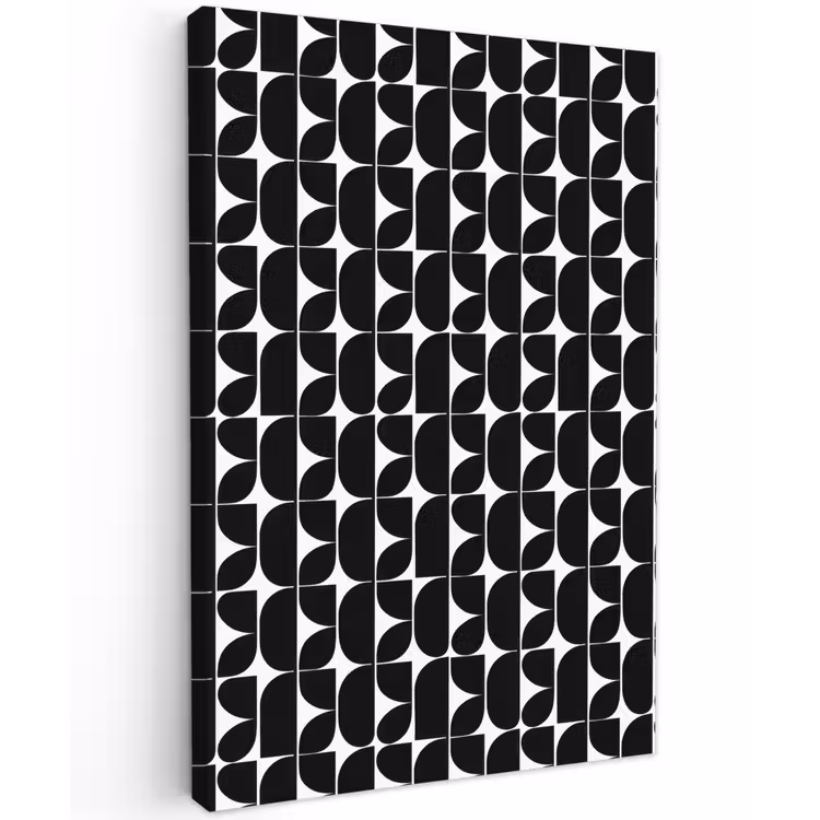 Modern - Geometrisch - Zwart Tuinposter op houten frame 2 cm dik klein 841 -3d
