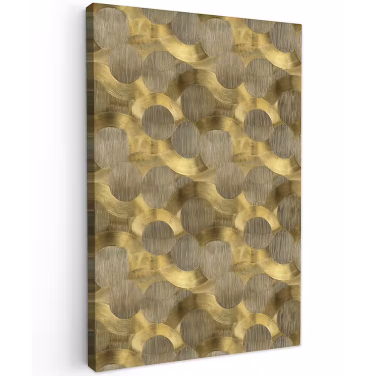 Modern - Geometrisch - Goud Tuinposter op houten frame 2 cm dik klein 841 -3d