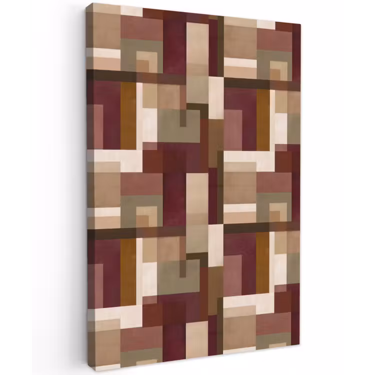 Modern - Geometrie - Kleurrijk Tuinposter op houten frame 2 cm dik klein 841 -3d